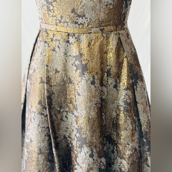 Calvin Klein multi metallic floral off-the- shoulder cocktail dress 2 - Picture 6 of 14
